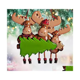 Christmas Decorations 1Pc Diy Name Family Xmas Tree Bauble Decoration Ornament Elk Deer 2022 Holiday L3 Drop Delivery Home Garden Fe Dh4Ed