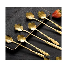Spoons Flower Spoon Creative Salad Fork 304 Rostfritt st￥l Hush￥llens bestick Drop Delivery Home Garden K￶k Dining Bar Flatware DHV2Q