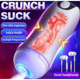 Erwachsene Massagebaste Automatische Masturbator Cup stark Vibration Blowjob Sex Machine Real Masturbation Toys für Männer