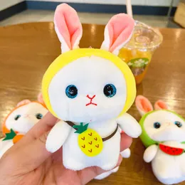 Doldurulmuş Bunnies Bebek Anahtarlar Tavşan Anahtar Zincirleri Yüzük Mücevher Aksesuarları Yumuşak Peluş Hayvan Oyuncakları Kadınlar Tag Çanta Karikatür Çizelge Kolye Araba Anahtarları Tutucu Hediye