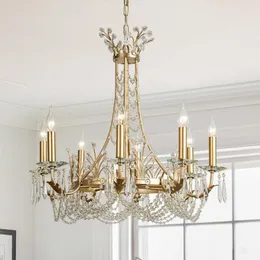 Lampadari di lusso Soggiorno Crystal Gold Hanglamp AC110V 220V Lustre Dining Cristal Light Fixtures