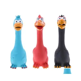 Dog Toys Chews Pet Puppy Screaming Rubber Chicken Toy For Dogs Latex Squeak Squeaker Chew Training Products Drop Delivery Home Gar Dh9Px