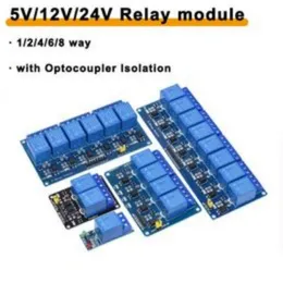 Elektronisches Zubeh￶r liefert 5V 12V 24 V 1 2 4 6 8 Kanal -Relaismodul mit Optocoppler -Ausgangs -Elektro -Weg f￼r Arduino