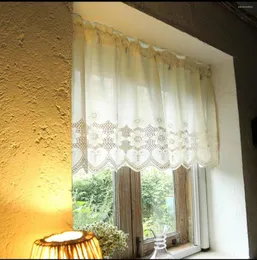 Curtain Fyjafon Half Cotton Embroidery Short Restaurant Cafe Beige Kitchen Decorative Window