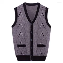 남자 조끼 남성 스웨터 조끼 두꺼운 인과 관계 양복 조끼 V- 넥 소매 슬림 한 딱딱한 점퍼 니트웨어 따뜻한 패션 카디건 C40