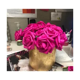 Dekorativa blommor kransar 8 cm konstgjorda pe skum rose brudbuketter f￶r br￶llop bord hem fest dekorationer diy scrapbook supp dhv4v