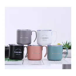 Mugs Coffee Mug Stainless Steel Vacuum Cup Insated Water With Lids/Handle Office Drop Delivery Home Garden Kitchen Dining Bar Drinkwa Dhybc