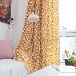 Curtain Bohemian Curtains Floral Printed Semi-Blackout Darkening Drape Cotton Panel With Tassel For Living Room Bedroom TJ7120-1