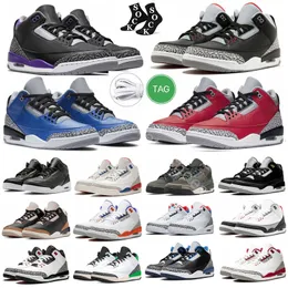 Lässige Jumpman 3 3s Herren-Basketballschuhe Varsity Royal Black Cat Fire Red Dark Iris Pine Green Cardinal Desert Elephant Racer Blue Exclusive Gold JordrQn