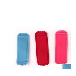 Dondurma Araçları Neopren Popsicle Tutucular Çanta kolları Colourf Antizasyon Stok yaz tedarikinde yeniden kullanılabilir 1 8lb H19 Damla Teslimat Ev Dhvoq