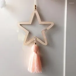 Decorative Figurines Nordic Style Wooden Star Wind Chimes Kid Home Decoration Accessories Art Wall Hanging For Girls Living Room Toddler