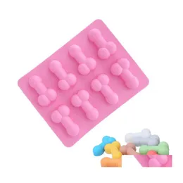 Backformen Super Pecker Eisform 8Cavity Sexy Lustiges Tablett für Junggesellenabschied Süßigkeiten Schokolade Gelee Keks Fondant Drop Deliver Dhcmg