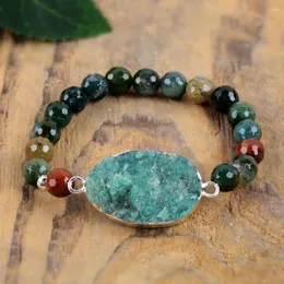 Strand Rough Amazonite Women Bracelets India Agates Beads Bracelet Handmade Bohemian Girls Gifts Friendship Dropship Wholesale