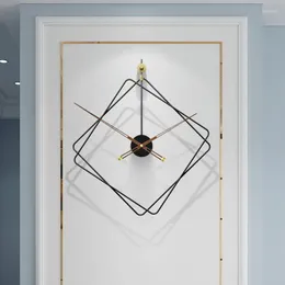 Väggklockor modern klocka stor minimalistisk metallkonst kvarts geometrisk inredning singel ansikte duvar saati hem design gåva