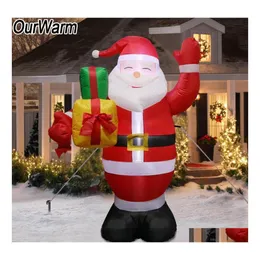 Noel Süslemeleri Bizim Şişme Şişme Noel Baba Açık Moda Home Yard Bahçe Dekorasyonu Merry Hoş Geldiniz Kemerler Dam Döküm Fes DH48I