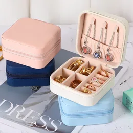 Jewelry Organizer Display Storage Box Travel Jewellery Case Earrings Necklace Ring Holder for Proposal Wedding