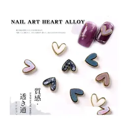 Nail Art Decorations Tszs 10Pcs/Lot Metal Alloy With Crystals Charms Heart Accessoires Rhinestones Drop Delivery Health Beauty Salon Dhovr