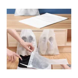Other Home Storage Organization Shoe Dustproof Er Nonwoven Rope Transparent Bag Dry Protection Drop Delivery Garden Housekee Dhtua