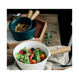 그릇 창조적 인 홈 가구 세라믹 그릇 일본 디저트 과일 샐러드 테이블 장식 드롭 배달 정원 ki dhfpn