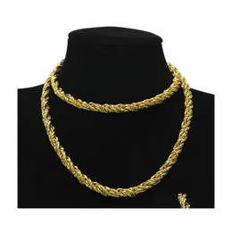 Chains Thick 6.5Mm Thorns Rope Chain Yellow Gold Filled Copper Mens Long Twisted Necklace Fashion Accessorieschains Drop Delivery Je Dhzkx