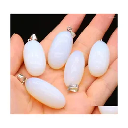 Pendant Necklaces 1Pc Natural Stone Opal Pendants Reiki Heal Polished Charms For Jewelry Making Diy Women Necklace Earring Gifts Dro Dht7W