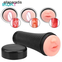 Sex Toys massager IKOKY Male Masturbator Cup Masturbation Toy for Men Products Realistic Vagina Anal Mouth Aircraft