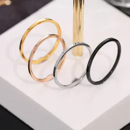 Anéis de casamento 1mm 1 mm pequeno mini aço inoxidável mulheres simples jóias de moda de cor de ouro rosa preto US Tamanho 4 5 6 7 8 9 10