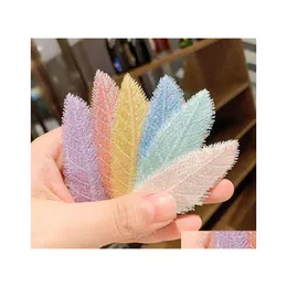 Hair Clips Barrettes Fashion Jewelry Leaf Barrette Headdress Hairpin Handmade Clip Pin Girls Lady Cute Leaves Drop Delivery Hairjew Dh9V3