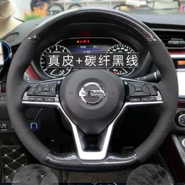 Custom high quality hand stitched leather steering wheel cover for Nissan Teana X-Trail Qashqai 2017-2019 Altima Teana 2019