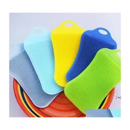 Cleaning Brushes Sile Sponge Dish Sponges Dishes Washing Double Sided Kitchen Gadgets Brush Accessories Paa10216 Drop Delivery Home Ot2W7