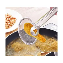 Cooking Utensils Mtifunctional Filter Spoon With Clip Kitchen Oilfrying Salad Bbq Strainer Gadgets Accessories Colanders Drop Delive Dhtqx