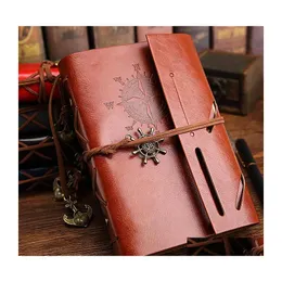 Notepads Vintage Travel Diary Books Kraft Papers Journal Notebook Pirate School Student Classical Kids Gift Drop Delivery Office Bus Dh5Af