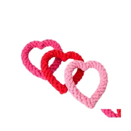 Dog Toys Chews Pet Rope Love Heart Shape Chew Bite Resistant Toy Outdoor Training Supplies Dogs Clean Teeth Drop Delivery Home Gard Dh3Vx