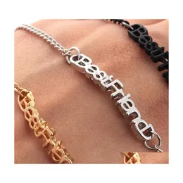 Catena di link semplice bracciale firend buon amico lettera gioielli drop drop braccialet dh6kq