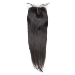 Koronkowe peruki Rosabeauty zamknięcie Brazylijskie dziewicze włosy proste ludzkie tanie 4x4 szwajcarskie z bielonymi węzłami w stylu części 230106