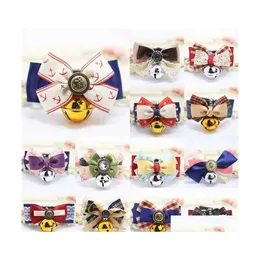 Collari per cani Guinzagli Pet Gentlemen Collare Cucciolo Auto Bowknot Campana Teddy Kitty Rosetta di bellezza Accessorio per gatti delicati Consegna a domicilio Dhems a casa