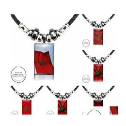 Pendant Necklaces Nice Morocco Flag Fashion Necklace Handmade Rec Shape Choker Black Hematite Jewelry Mti Designs For Men Drop Deliv Dhlxm