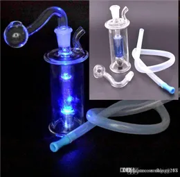 Mini Glass Oil Burner Water Rig LED Glass Bongs Glass Bubbler Bong Ash Catcher Smoking Water Pipes Oil Rigs Dab Rig Birdcage Perc