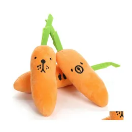 Dog Toys Chews Pet Plush Toy Cartoon Biteresistant Sound Radish Expression Vegetable Carrot Squeak Puppy Drop Delivery Home Garden Dhszd