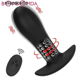 Zabawki erotyczne masażer wibrator anal rotacja rotacji koraliki tyłki samca prostata bezprzewodowa zdalne sterowanie odbyt noszenia dla kobiet mężczyzn