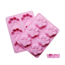 Baking Moulds 6 Cavity Cat Paw Print Sile Fondant Cake Mod Candy Chocolate Soap Handmade Mold Decorating Tools Drop Delivery Home Ga Dhdml