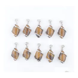 Pendant Necklaces Natural Tigers Eye Gemstone Pendants Beads Stone Horse Shape Women Men Jewelry Fashion Assorted Wholesale Dn3247 D Dhyic