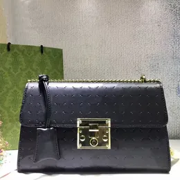 Chain Cross Body Bag Women Designer Handbag Purse Real Leather Wallet Fashion Old Flower Letters Metallic Key Travel Case Lock Pouch Wallet Imprint Totes