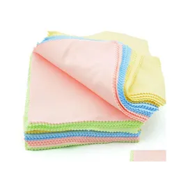 Cleaning Cloths 14X14 Cm Microfiber Phones Computer Laptop Glasses Cloth Lens Eyeglasses Wipes Dust Washing 100 Pcs/Lot Drop Deliver Dhop8