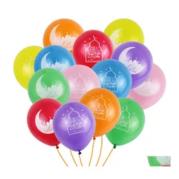 Parti Dekorasyonu 100 PCS Lateks Balon Eid Mübarek P O Projeler Mix Renk Müslüman Festival Malzemeleri Al Fitr Lasser Bairam Drop de Dhgxy için