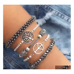 أزياء الكفة العتيقة 925 Sier Bangle Open Women Bracelets Cute Moon and Star Daisy Bakesles for DIY Jewelry Wholesale Drop Delivery Dhdkx