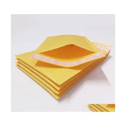 Posta Çantaları Sarı Kraft Kağıt Kabarcık Kuryeleri 110x130mm Zarflar Postalar Altın Zarf Kendinden Posta Ambalaj Poşetleri Del Del Dhphh