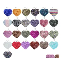 Lustre de lustre europeu e americano Brincos de couro PU para mulheres Love Bohemian Heart Teardrop Dia dos Namorados Jóias Presentes de Jóias DR DHX6D