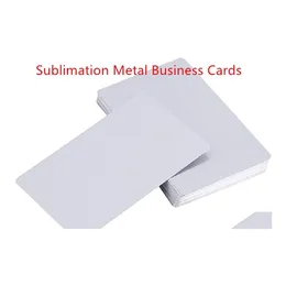 Arquivos de cart￣o de visita sublima￧￣o cart￵es de metal alum￭nio em espa￧os em branco 0,22mm para impress￣o colorida de grava personalizada 100 pe￧as Office Trade Drop dhuma