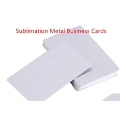 Visitenkartendateien Sublimation Metallkarten Aluminiumrohlinge Name 0,22 mm für individuelle Gravur Farbdruck 100 Stück Office Trade Drop Dhuma